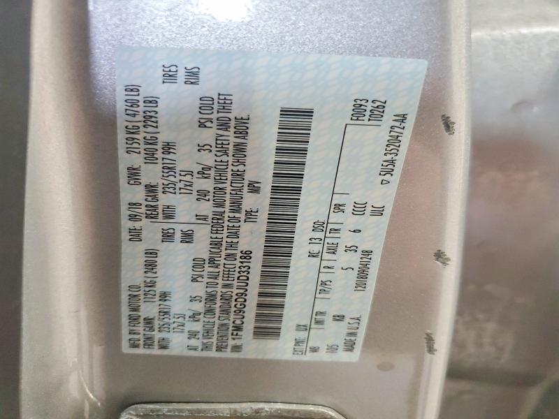 49529426 :رقم المزاد ، 1FMCU9GD9JUD33186 vin ، 2018 Ford Escape مزاد بيع