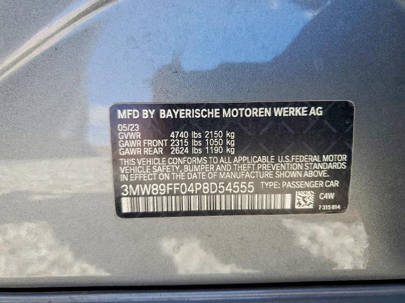 52052146 :رقم المزاد ، 3MW89FF04P8D54555 vin ، 2023 Bmw 330xi مزاد بيع