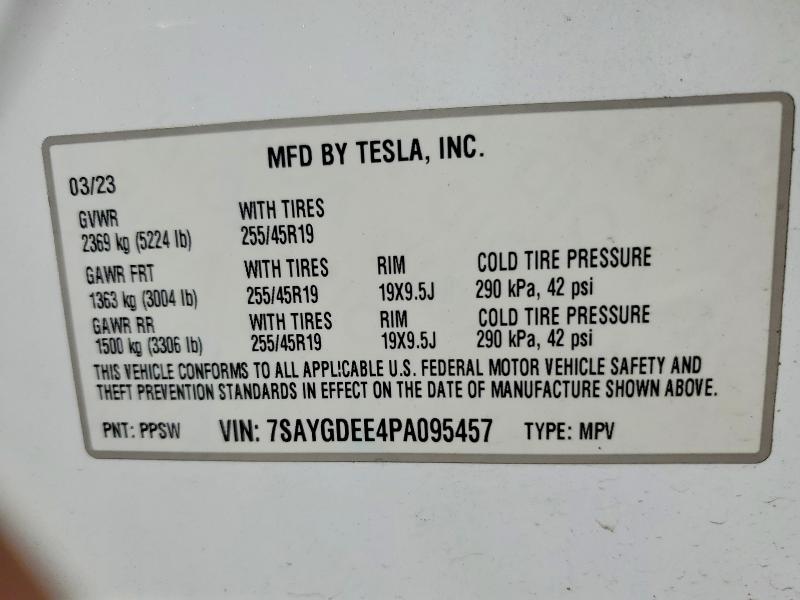 Aukcja sprzedaży 2023 Tesla Model Y, vin: 7SAYGDEE4PA095457, numer aukcji: 51793276