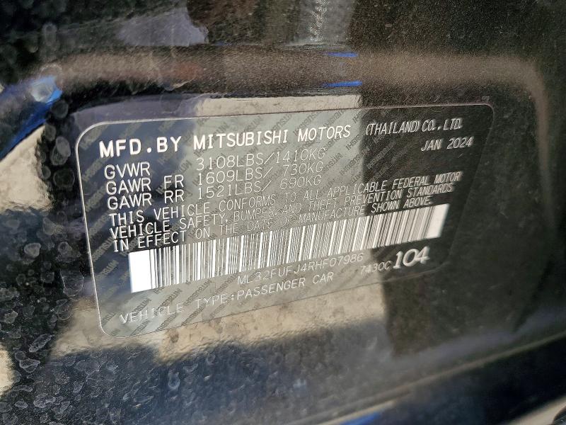 Продаж на аукціоні авто 2024 Mitsubishi Mirage, vin: ML32FUFJ4RHF07986, номер лоту: 49157606