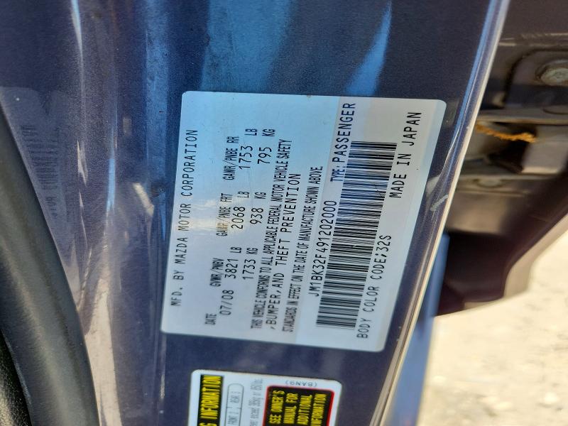50756386 :رقم المزاد ، JM1BK32F491202000 vin ، 2009 Mazda 3 مزاد بيع