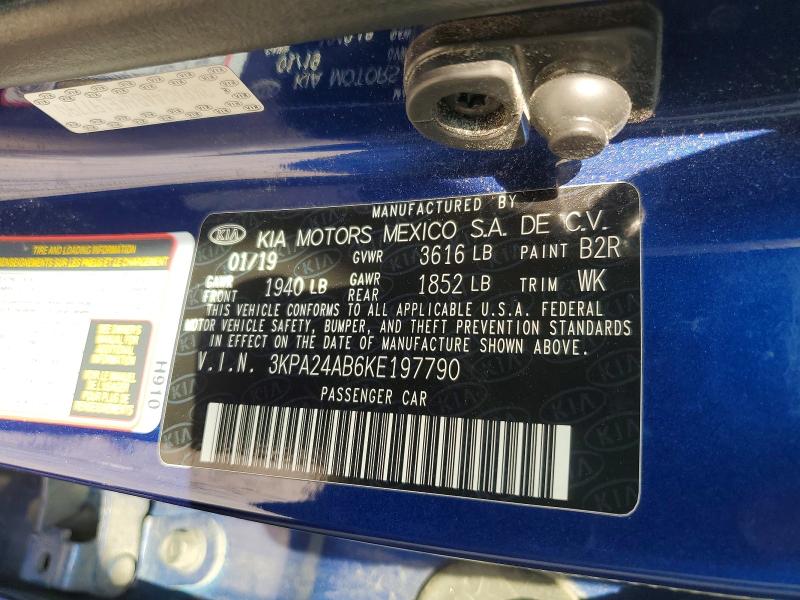 Aukcja sprzedaży 2019 Kia Rio, vin: 3KPA24AB6KE197790, numer aukcji: 51153246