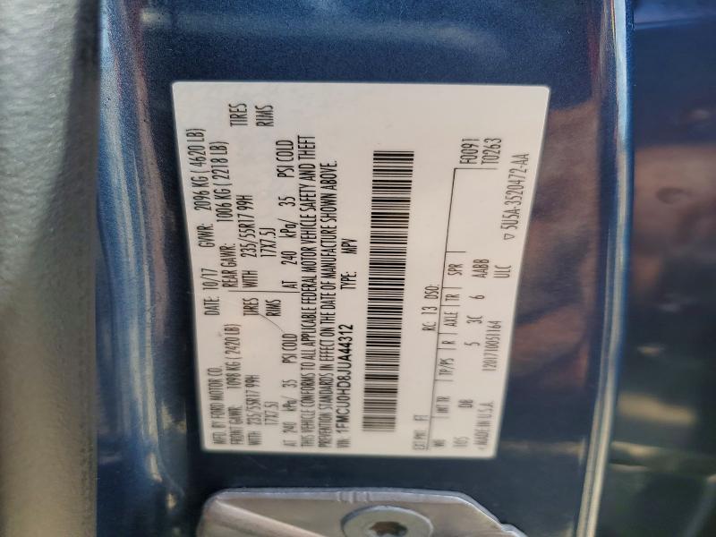 48914796 :رقم المزاد ، 1FMCU0HD8JUA44312 vin ، 2018 Ford Escape مزاد بيع