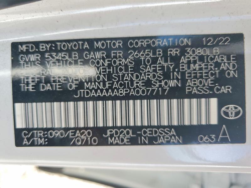 Продаж на аукціоні авто 2023 Toyota Mirai, vin: JTDAAAAA8PA007717, номер лоту: 48643876
