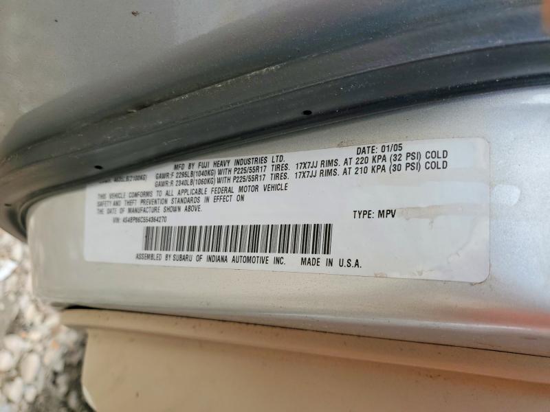 51693386 :رقم المزاد ، 4S4BP86C554364270 vin ، 2005 Subaru Outback مزاد بيع