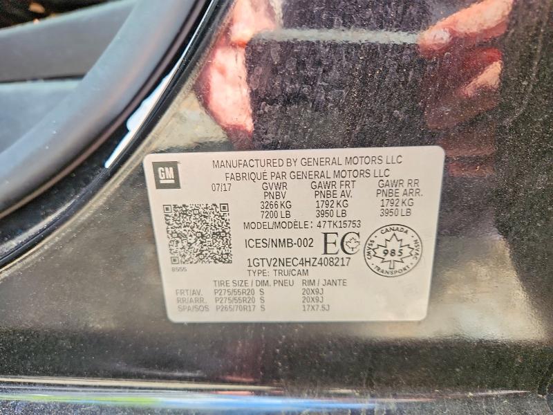 51443106 :رقم المزاد ، 1GTV2NEC4HZ408217 vin ، 2017 Gmc Sierra مزاد بيع