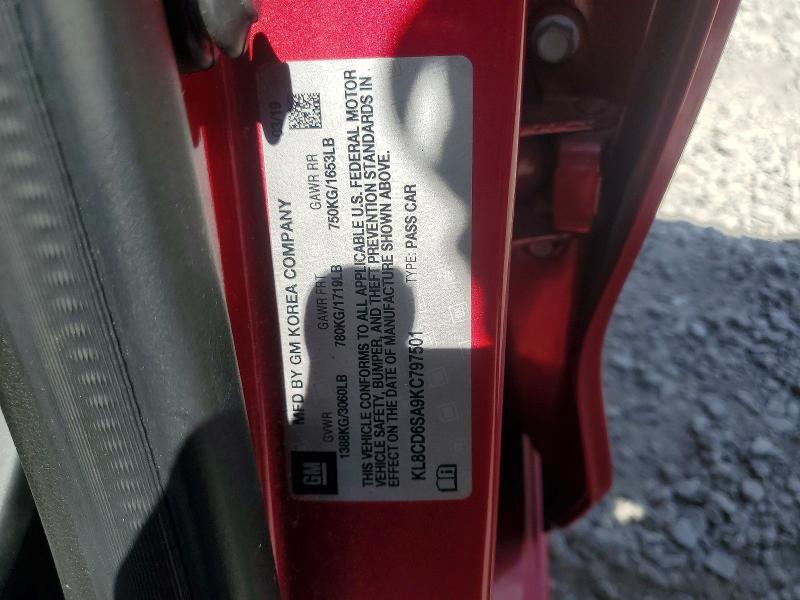 49961176 :رقم المزاد ، KL8CD6SA9KC797501 vin ، 2019 Chevrolet Spark مزاد بيع