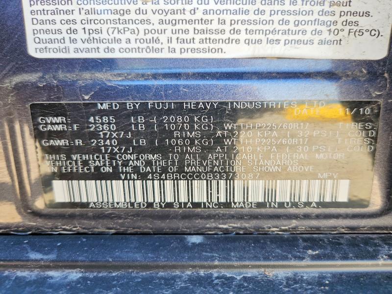 Продажа на аукционе авто 2011 Subaru Outback, vin: 4S4BRCCC0B3373087, номер лота: 50849106
