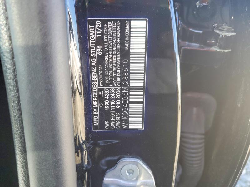 49287136 :رقم المزاد ، W1K3G4EB6MJ288610 vin ، 2021 Mercedes-benz A مزاد بيع
