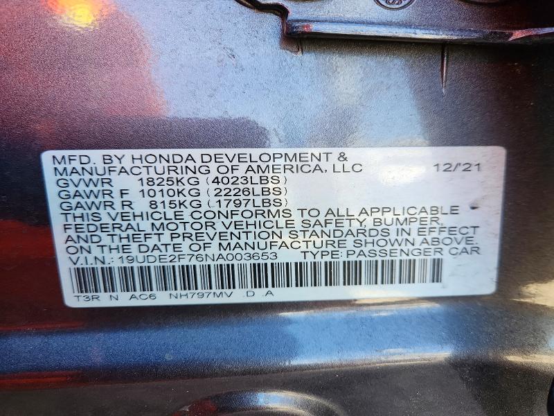 Aukcja sprzedaży 2022 Acura Ilx, vin: 19UDE2F76NA003653, numer aukcji: 49450906