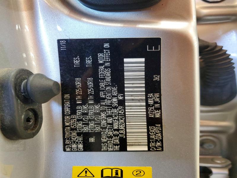 50102286 :رقم المزاد ، JTJBJRBZXK2114579 vin ، 2019 Lexus Nx مزاد بيع