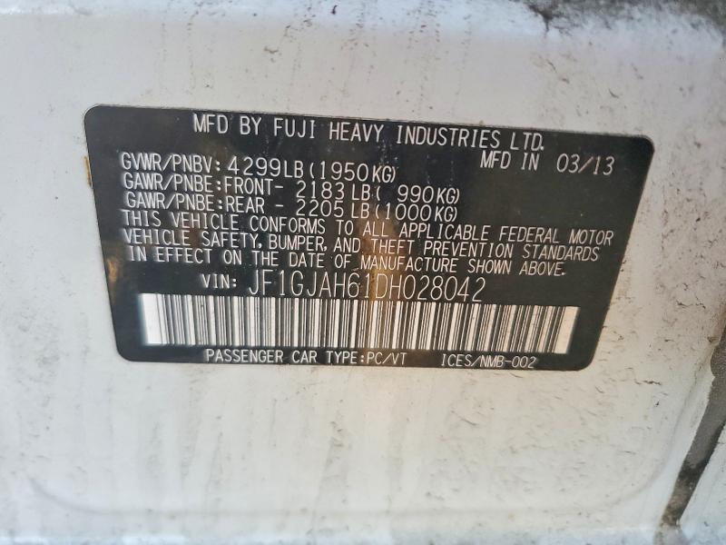 50576226 :رقم المزاد ، JF1GJAH61DH028042 vin ، 2013 Subaru Impreza مزاد بيع
