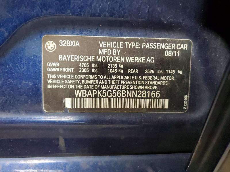 Продаж на аукціоні авто 2011 Bmw 328, vin: WBAPK5G56BNN28166, номер лоту: 48874236
