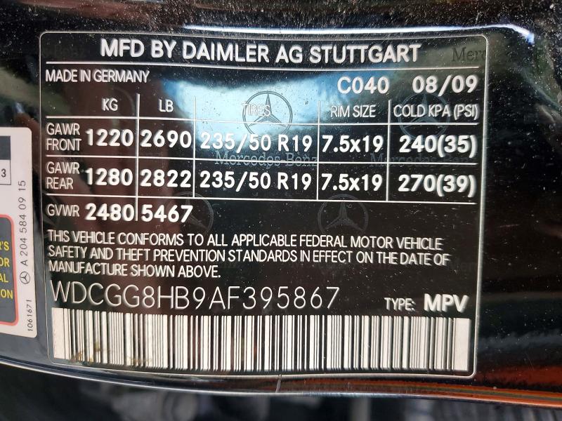 Aukcja sprzedaży 2010 Mercedes-benz Glk, vin: WDCGG8HB9AF395867, numer aukcji: 48688806