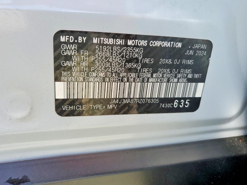 Продаж на аукціоні авто 2024 Mitsubishi Outlander, vin: JA4J3WA87RZ076305, номер лоту: 48755356