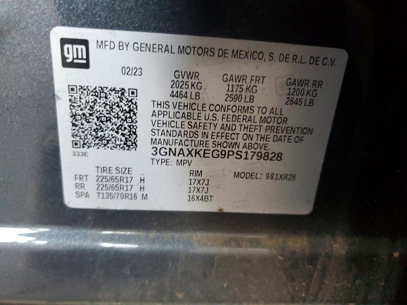 Aukcja sprzedaży 2023 Chevrolet Equinox, vin: 3GNAXKEG9PS179828, numer aukcji: 48830566