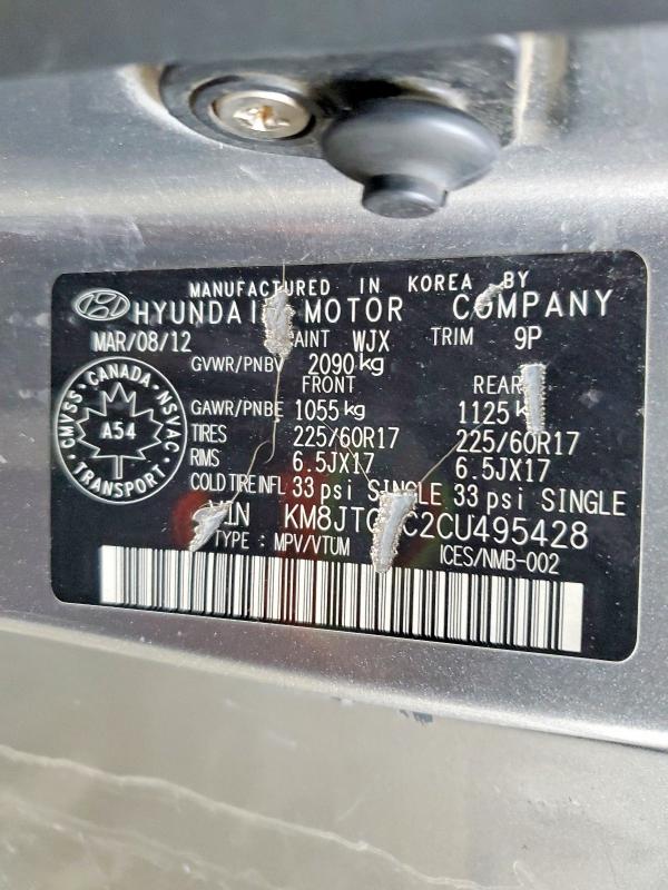 Продажа на аукционе авто 2012 Hyundai Tucson, vin: KM8JTCAC2CU495428, номер лота: 50135256