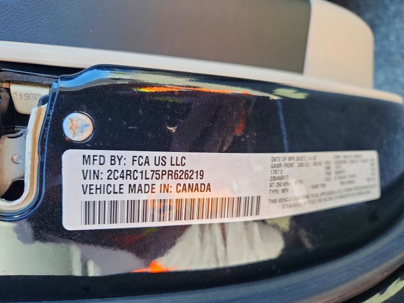 Продажа на аукционе авто 2023 Chrysler Pacifica, vin: 2C4RC1L75PR626219, номер лота: 48175166