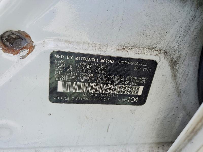 Продаж на аукціоні авто 2019 Mitsubishi Mirage, vin: ML32F3FJ1KHF02101, номер лоту: 49284246