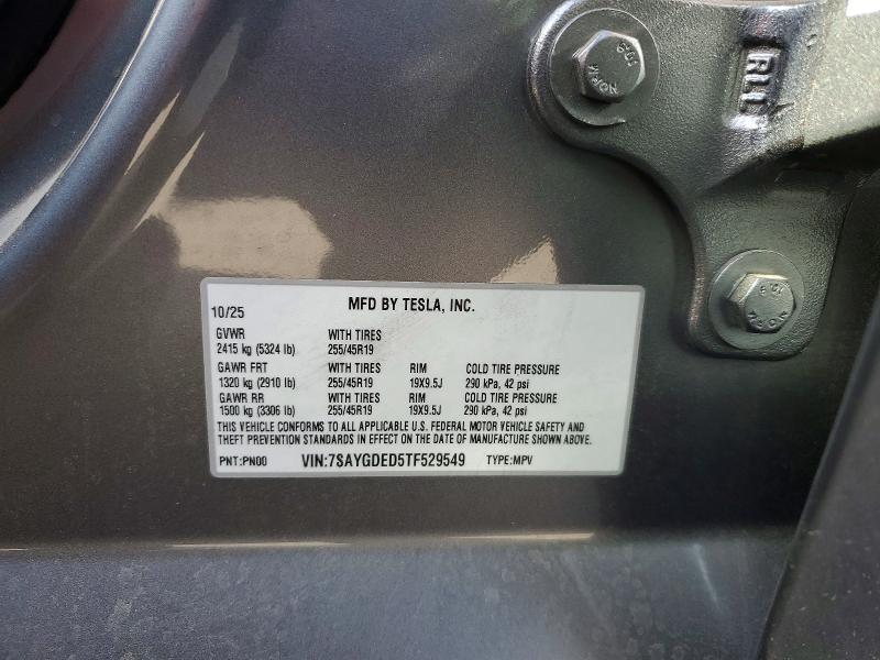 2026 Tesla Model Y მანქანა იყიდება აუქციონზე, vin: 7SAYGDED5TF529549, აუქციონის ნომერი: 50818366