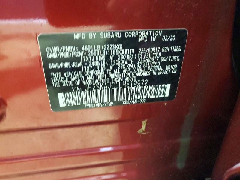 Продажа на аукционе авто 2020 Subaru Forester, vin: JF2SKAJC1LH519972, номер лота: 50665946
