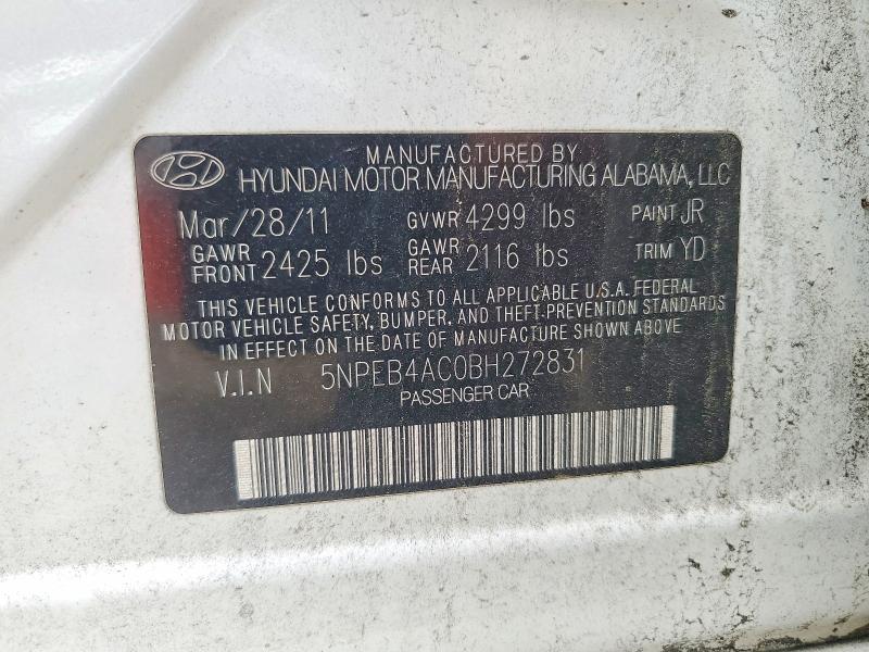Aukcja sprzedaży 2011 Hyundai Sonata, vin: 5NPEB4AC0BH272831, numer aukcji: 51475076