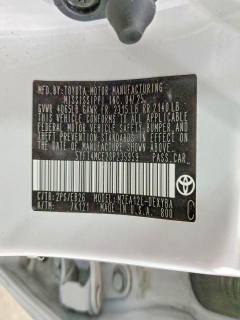 Продаж на аукціоні авто 2025 Toyota Corolla, vin: 5YFT4MCE2SP235959, номер лоту: 50111016