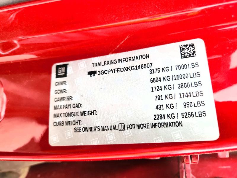 2019 Chevrolet Silverado მანქანა იყიდება აუქციონზე, vin: 3GCPYFEDXKG146507, აუქციონის ნომერი: 48286196