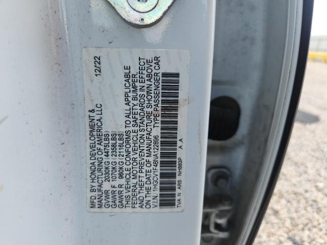 Продаж на аукціоні авто 2022 Honda Accord, vin: 1HGCV1F48NA122896, номер лоту: 50361106