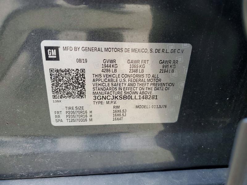 Продажа на аукционе авто 2020 Chevrolet Trax, vin: 3GNCJKSB0LL148281, номер лота: 50414806