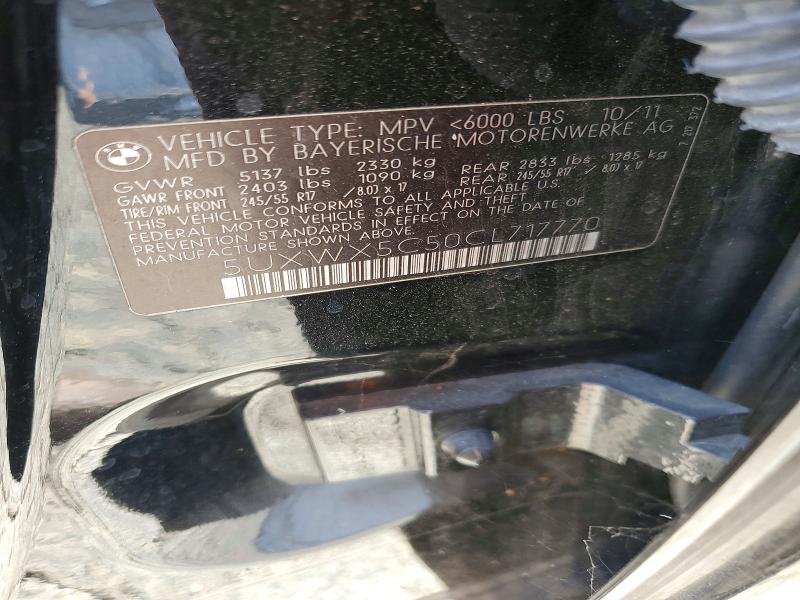 Продажа на аукционе авто 2012 Bmw X3, vin: 5UXWX5C50CL717770, номер лота: 51724236