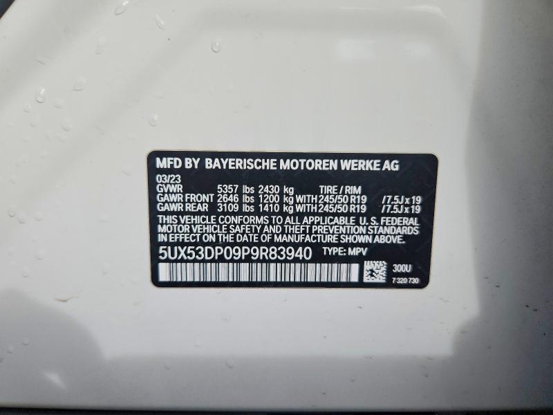 Продаж на аукціоні авто 2023 Bmw X3, vin: 5UX53DP09P9R83940, номер лоту: 50282626