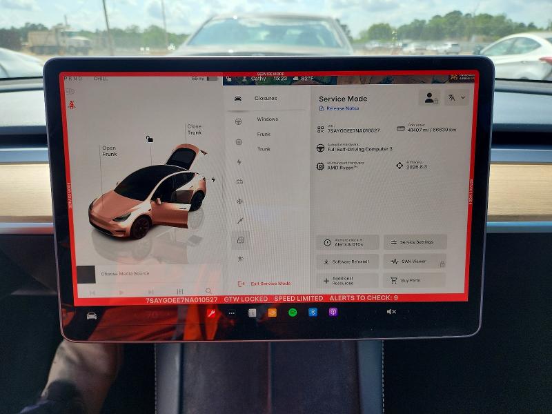 2022 Tesla Model Y მანქანა იყიდება აუქციონზე, vin: 7SAYGDEE7NA010527, აუქციონის ნომერი: 50718676