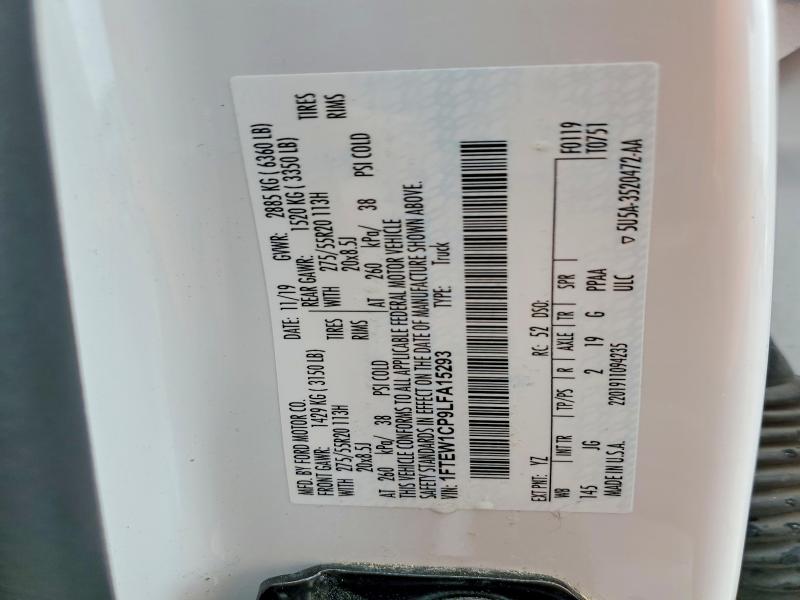 Продажа на аукционе авто 2020 Ford F150, vin: 1FTEW1CP9LFA15293, номер лота: 50822776