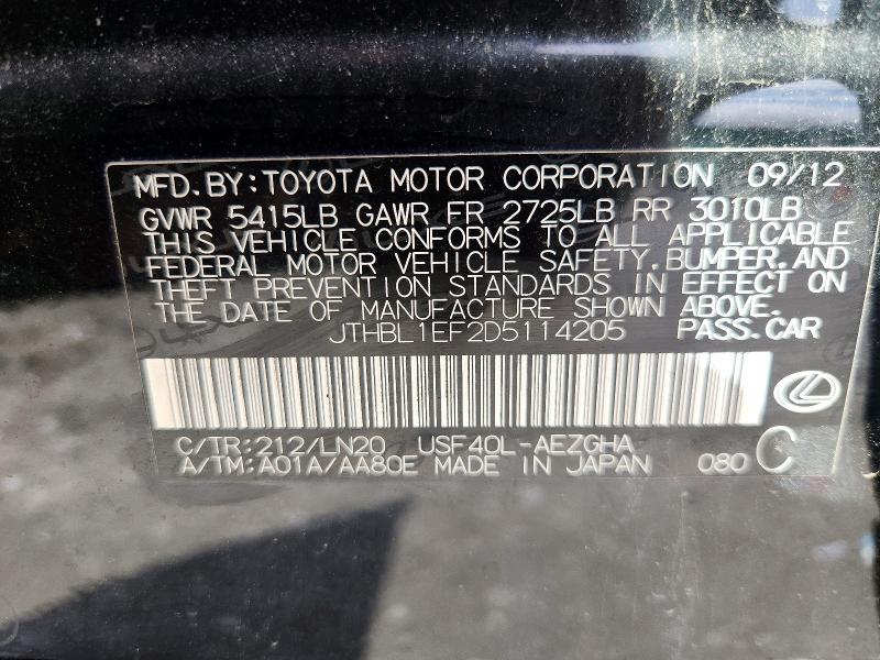 Продаж на аукціоні авто 2013 Lexus Ls, vin: JTHBL1EF2D5114205, номер лоту: 51529136
