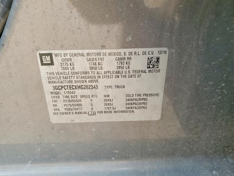 Aukcja sprzedaży 2017 Chevrolet Silverado, vin: 3GCPCTECXHG282343, numer aukcji: 51620766