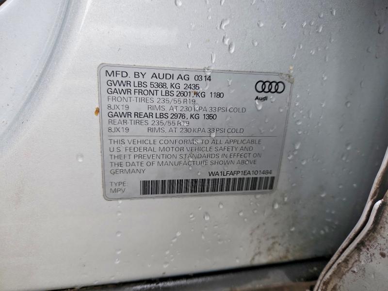 Продаж на аукціоні авто 2014 Audi Q5, vin: WA1LFAFP1EA101484, номер лоту: 50343346