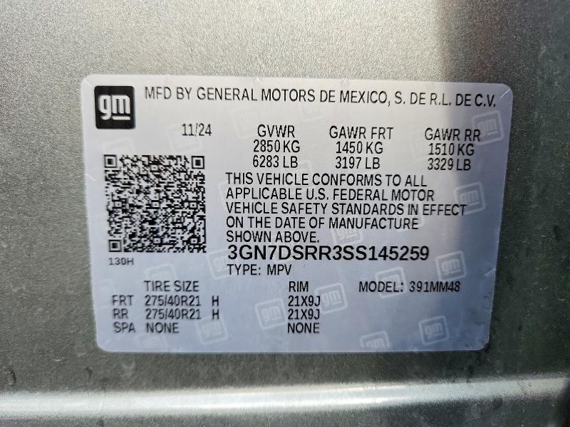 Aukcja sprzedaży 2025 Chevrolet Equinox, vin: 3GN7DSRR3SS145259, numer aukcji: 50109296