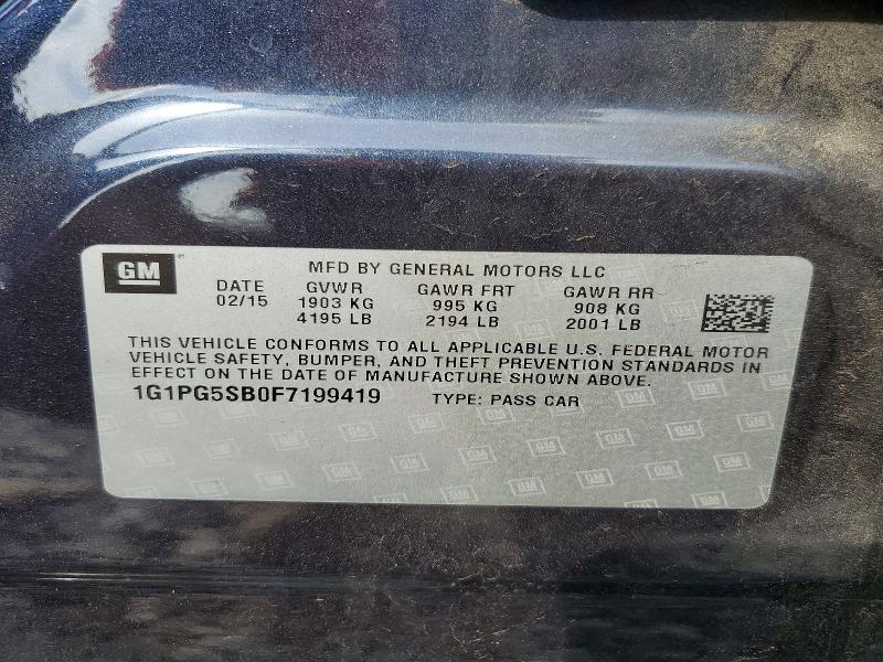 Продажа на аукционе авто 2015 Chevrolet Cruze, vin: 1G1PG5SB0F7199419, номер лота: 51687146