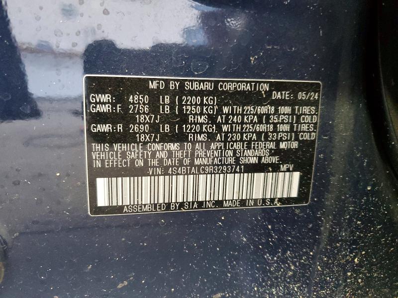 Продажа на аукционе авто 2024 Subaru Outback, vin: 4S4BTALC9R3293741, номер лота: 49497136
