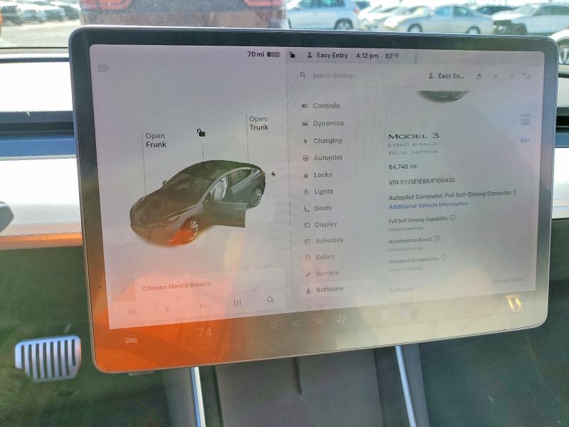 Aukcja sprzedaży 2018 Tesla Model 3, vin: 5YJ3E1EB6JF100430, numer aukcji: 48536996