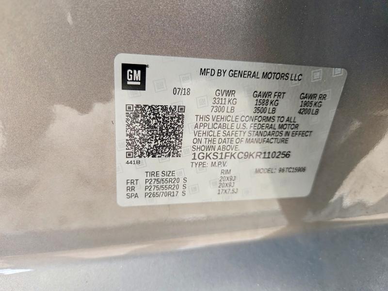 Продаж на аукціоні авто 2019 Gmc Yukon Xl, vin: 1GKS1FKC9KR110256, номер лоту: 48936176