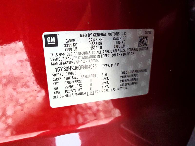 Продажа на аукционе авто 2016 Cadillac Escalade, vin: 1GYS3HKJ6GR404926, номер лота: 51295646