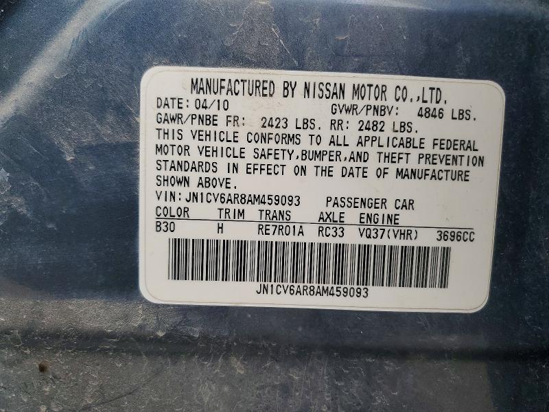 Aukcja sprzedaży 2010 Infiniti G37 Sedan, vin: JN1CV6AR8AM459093, numer aukcji: 48746826