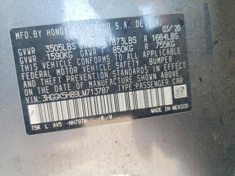 Aukcja sprzedaży 2020 Honda Fit, vin: 3HGGK5H89LM713787, numer aukcji: 48938636