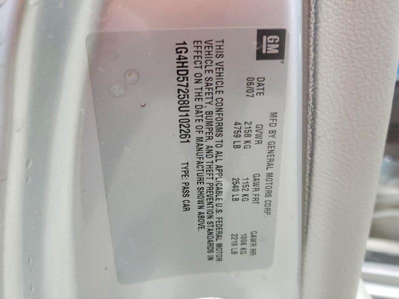 Aukcja sprzedaży 2008 Buick Lucerne, vin: 1G4HD57258U102261, numer aukcji: 48520446