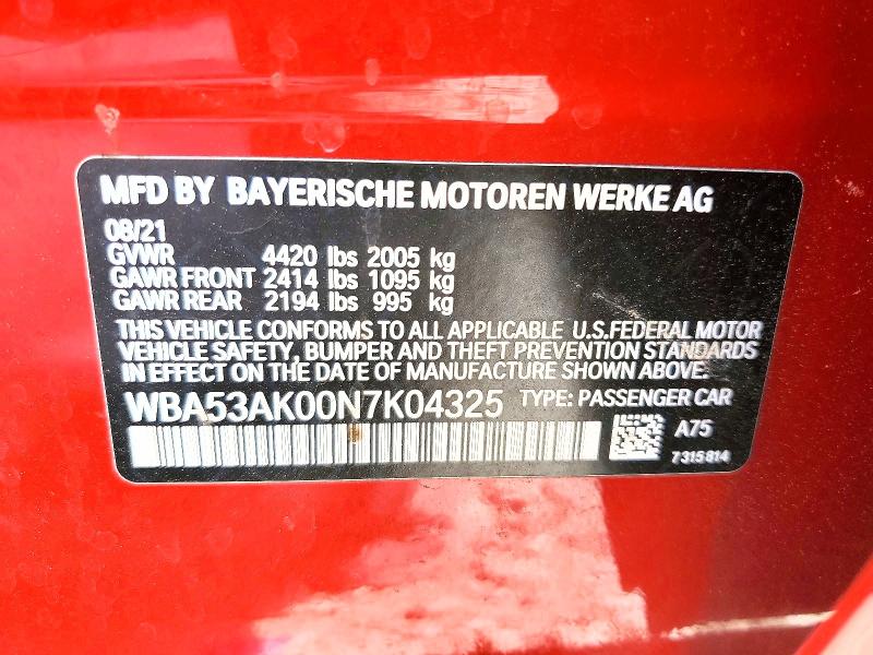 Продажа на аукционе авто 2022 Bmw 228i, vin: WBA53AK00N7K04325, номер лота: 51798806