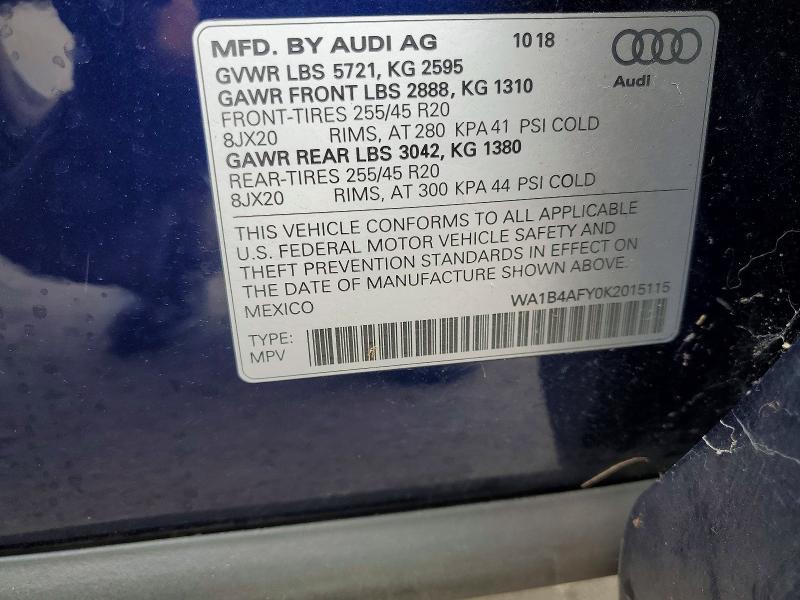 Aukcja sprzedaży 2019 Audi Sq5, vin: WA1B4AFY0K2015115, numer aukcji: 49666246