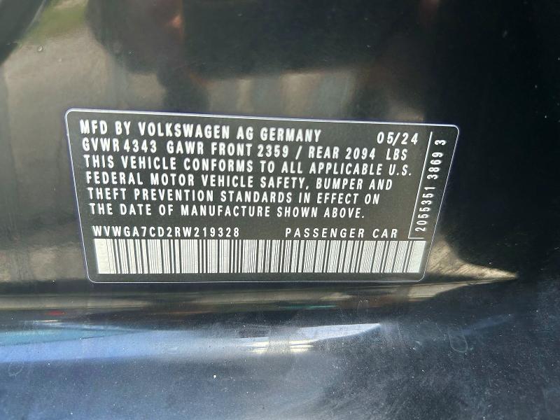 Aukcja sprzedaży 2024 Volkswagen Gti, vin: WVWGA7CD2RW219328, numer aukcji: 48963146