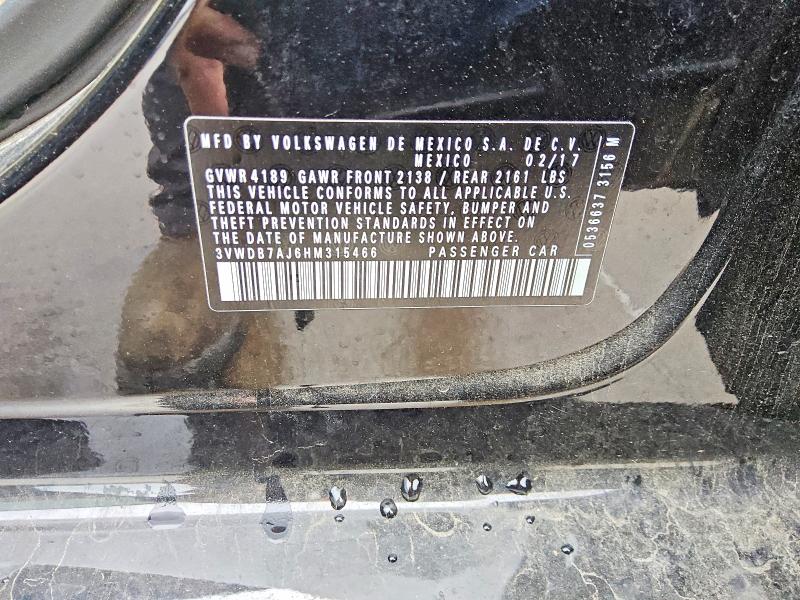 Aukcja sprzedaży 2017 Volkswagen Jetta, vin: 3VWDB7AJ6HM315466, numer aukcji: 48177936